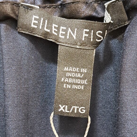 Eileen Fisher Maxi Skirt Brushstroke Blue Silk/Cotton Size XL - Picture 8 of 8